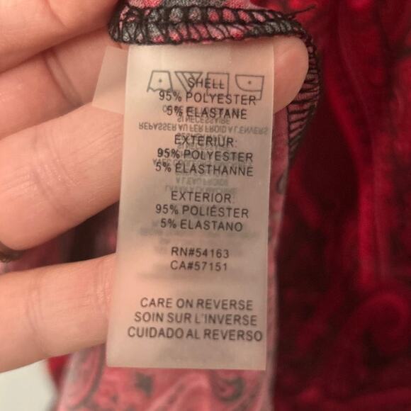 Tommy Hilfiger Red Black Paisley Long Sleeve Keyhole Back Shift Dress Size 8 - Picture 6 of 10